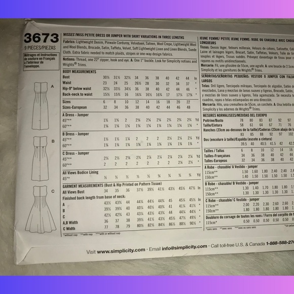 ✨SALE 3/$20✨ Simplicity sewing pattern for 1950’s retro style dresses. New&UnCUT - Picture 2 of 2